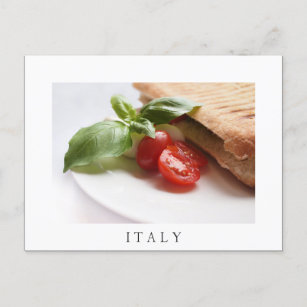 Carte Postale Panini de nourriture italienne sandwich texte blan