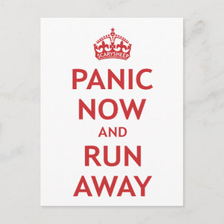 Carte Postale Panique maintenant et fuite