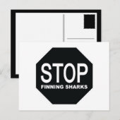 Carte Postale Panneau Arrêter la recherche de requins (Devant / Derrière)