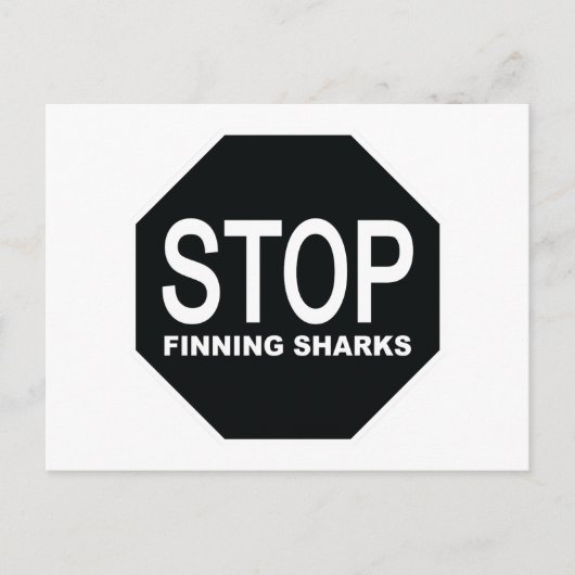 Carte Postale Panneau Arrêter la recherche de requins (Devant)