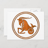 Carte Postale Panneau astrologie de la chèvre marine du bois Cap (Devant / Derrière)