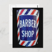Carte Postale Panneau barbier vintage (Devant / Derrière)