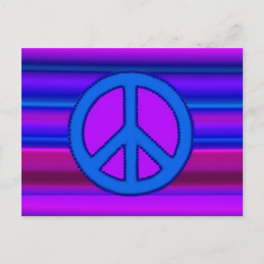 Carte Postale Panneau bleu violet fractal & paix (Devant)