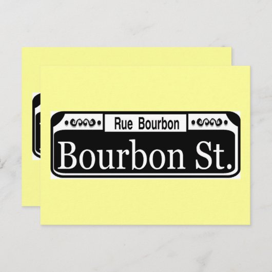Carte Postale Panneau Bourbon (Devant / Derrière)