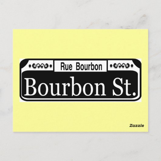 Carte Postale Panneau Bourbon (Dos)