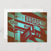 Carte Postale Panneau Broadway (Devant / Derrière)