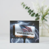 Carte Postale Panneau D'Affichage De Rappel De Vote Avec Éclair (Debout devant)