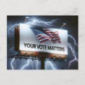Carte Postale Panneau D'Affichage De Rappel De Vote Avec Éclair (Devant)