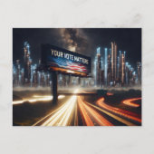 Carte Postale Panneau D'Affichage De Rappel De Vote Avec Éclair (Devant)