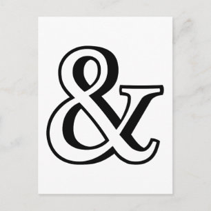 Carte Postale &, panneau d'ampersand noir avec ombre