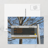 Carte Postale Panneau d'arrêt de bus à Berlin (Devant / Derrière)