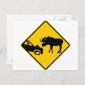 Carte Postale Panneau d'avertissement de l'orignal du parc natio (Devant / Derrière)