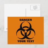 Carte Postale Panneau d'avertissement de symbole de danger biolo (Devant / Derrière)