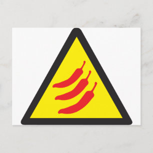 Carte Postale Panneau d'avertissement Hot Chili Pepper Three