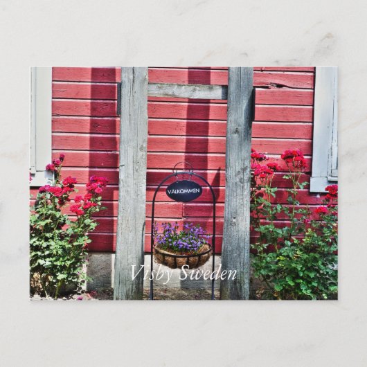 Carte Postale Panneau de bienvenue à Visby, (Devant)