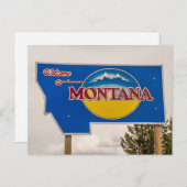 Carte Postale Panneau de bienvenue du Montana - Frontière du Mon (Devant / Derrière)