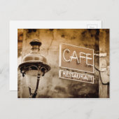 Carte Postale Panneau de café Sepia, Paris, France (Devant / Derrière)