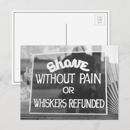 Carte Postale Panneau de commerce de coiffure, 1942 (Devant / Derrière)