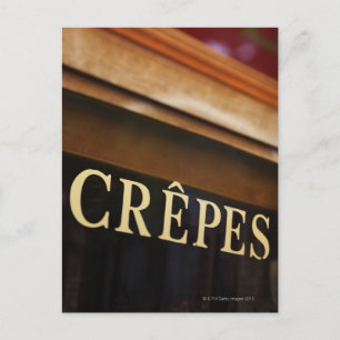 Carte Postale Panneau de crêpes, Paris