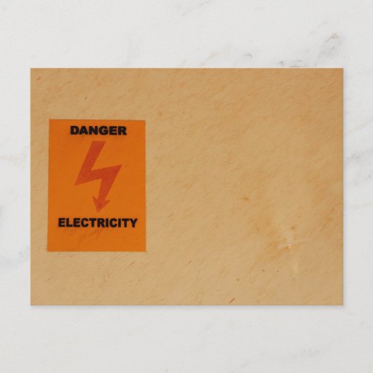 Carte Postale panneau de danger électricité (Devant)