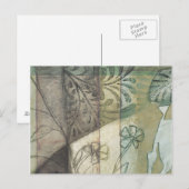 Carte Postale Panneau de jardin avec Feuilles, fleurs et herbe (Devant / Derrière)