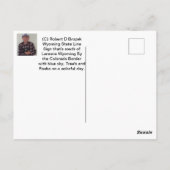 Carte Postale Panneau de la ligne de l'État du Wyoming (Dos)