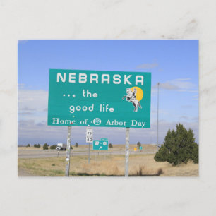 Carte Postale Panneau de la limite de l'État du Nebraska