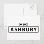 Carte Postale Panneau de la rue Ashbury, San Francisco (Devant / Derrière)