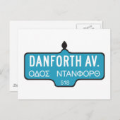 Carte Postale Panneau de la rue Danforth Avenue, Toronto (Devant / Derrière)