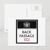 Carte Postale Panneau de la rue Londres Passage arrière (Devant / Derrière)