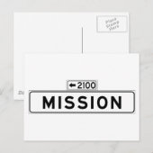 Carte Postale Panneau de la rue Mission St, San Francisco (Devant / Derrière)