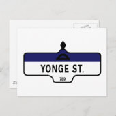 Carte Postale Panneau de la rue Yonge, Toronto (Devant / Derrière)