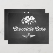 Carte Postale Panneau de la table de dessert de gâteau au chocol (Devant / Derrière)