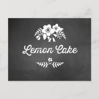 Carte Postale Panneau de la table de dessert de gâteau citron