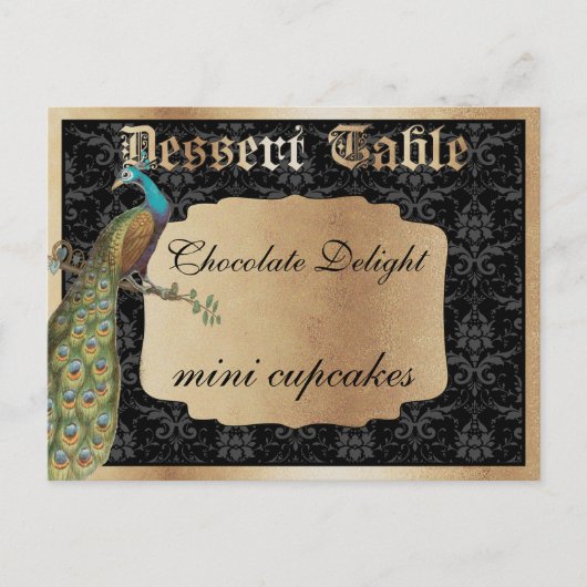 Carte Postale Panneau de la table Peacock Dark Gold Dessert (Devant)