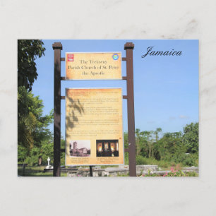 Carte Postale Panneau de l'église paroissiale de Trelawny, Jamaï