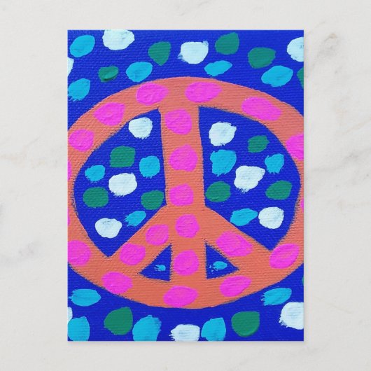 Carte Postale Panneau de Paix Orange bleu (Devant)