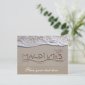 Carte Postale Panneau de plage des Maldives (Debout devant)