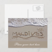 Carte Postale Panneau de plage des Maldives (Devant / Derrière)