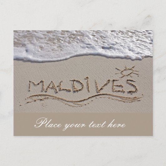 Carte Postale Panneau de plage des Maldives (Devant)