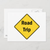 Carte Postale Panneau de route - Voyage sur route (Devant / Derrière)