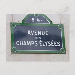 Carte Postale Panneau de rue à Paris