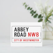 Carte Postale Panneau de rue Abbey Road (Debout devant)