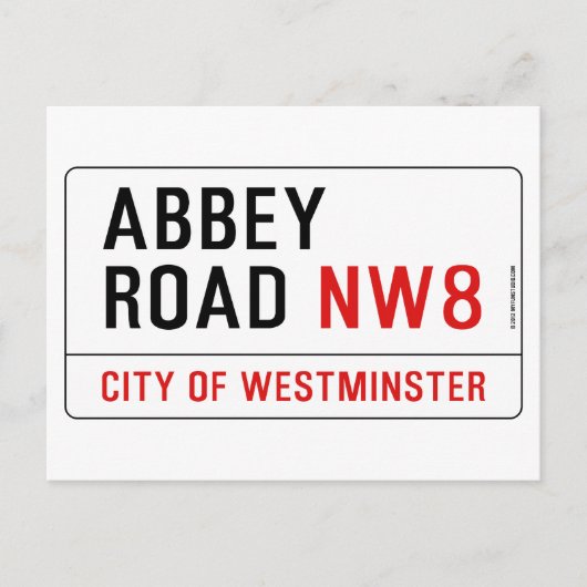 Carte Postale Panneau de rue Abbey Road (Devant)