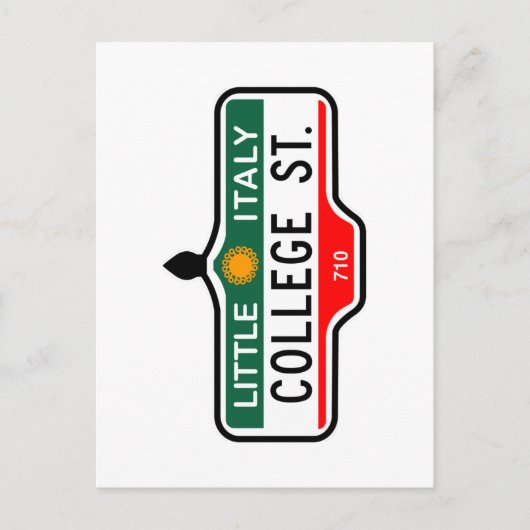 Carte Postale Panneau de rue College Street, Toronto (Devant)