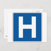 Carte Postale Panneau de rue de l'hôpital (Devant / Derrière)