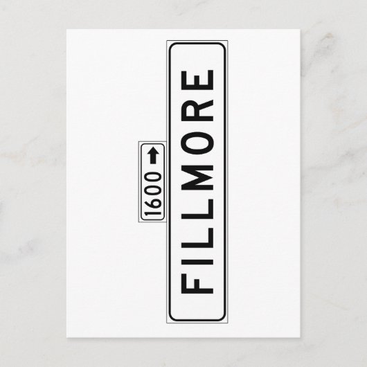 Carte Postale Panneau de rue Fillmore St, San Francisco (Devant)