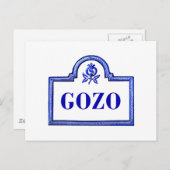 Carte Postale Panneau de rue Gozo, Grenade (Devant / Derrière)