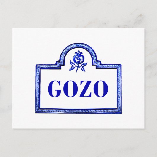 Carte Postale Panneau de rue Gozo, Grenade (Devant)