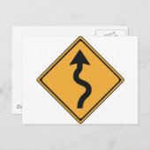 Carte Postale panneau de signalisation (Devant / Derrière)